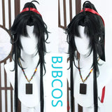 [Styled Wig]Ancient costume style beauty pointed COS Wei Wuxian magic path Mo Xuanyu black side split wig custom-made