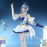 Odette Cosplay Costume Game Genshin Impact Full Set Anime Women White And Blue Dress Outfit For Comic Con Halloween Party XS-2XL