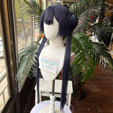 [Styled Wig]Ryuuge Kisaki Cosplay Wig Game Blue Archive Women Twin Tails Dark Purple Hair Heat Resistant Synthetic Halloween