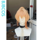 [Styled Wig]Yoimiya Cosplay Wig Game Genshin Impact For Women Yellow Gradient Ponytail Length 45CM ‌Halloween Party Wigs‌