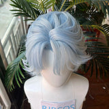 [Styled Wig]‌Adrian Wen Xiaohui Cosplay Wig Anime Additional Inheritance Fu Jia Yi Chan Light Blue Short Curly Hairs Cosplay Wig