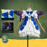 Roco Kingdom Freya Cosplay Costume Blue White Dress With Purple Wing Halloween Carnival Party Christmas Play Role Clothes