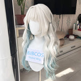 [Styled] HSR Firefly Cosplay Wig 60cm Long Straight Wig Silver Gray Blue Gradient Wig Cosplay Anime Wigs Heat Resistant Hair