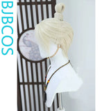 [Styled Wig]WHERE WINDS MEET Dongque Gongzi White Gold Lace Front Wig COS Hairy Girl Style Wig Set