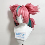 [Styled] ZZZ Aria Cosplay Wig 52cm Short Pink Green Mixed Wig Anime Heat Resistant Synthetic Wigs for Halloween Carnival Party