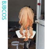 [Styled Wig]Yoimiya Cosplay Wig Game Genshin Impact For Women Yellow Gradient Ponytail Length 45CM ‌Halloween Party Wigs‌