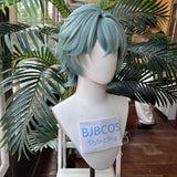[Styled Wig] Lohen Cosplay Wig Genshin Impact  Men Short 35cm Green Hair Knights of Favonius Cosplay Halloween Wig