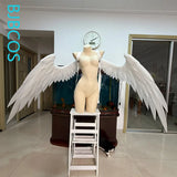 BJBCOS Custom Made Wings Cosplay Custom Anime Women Foldable White Versatile Pearl Cotton Wings Cosplay Halloween Carnival Party