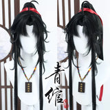 [Styled Wig]Ancient costume style beauty pointed COS Wei Wuxian magic path Mo Xuanyu black side split wig custom-made