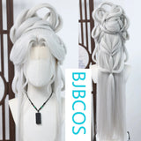 [Styled Wig]Antique style female creative silver white ancient costume goddess Lace Front Wig COS style wig set