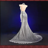 August Cosplay Costume Game Azur Lane Women Silver Evening Dress Star Rendezvous August Cosplay Anime Halloween Party Outfit S-L