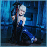 Grand Order Fate My King Altoria cosplay in black saber black dress Halloween Uniform Carnival Party Play Role Clothes