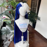 [Styled Wig]Cookie Run: Kingdom Shadow Milk Cookie Cosplay Wig 100CM Hair Comic Con Props Role Play Blue And Purple Accessory