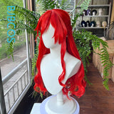 【Styled】Honkai Star Rail Himeko Cosplay Wig  70cm Long Wavy Games Cosplay Wigs Fiber Heat Resistant Synthetic Hair + Wig Cap
