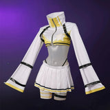 AElegg Boom And Shock Anime Game Cosplay Costume White Sleeves Short Coat Tops Skirt  Adult Woman Sexy Carnival Spot Goods