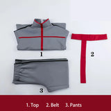 【In Stock】Kasane Teto Cosplay Costume Anime Virtual Singer Brain Rot Gray And Red Full Set With Outfit For Halloween Carnival