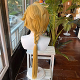 [Styled Wig]‌Hugo Vlad Cosplay Wig Game Zenless Zone Zero ZZZ Golden Ponytail Long 88CM Heat Resistant Synthetic Hair Halloween