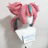 [Styled] ZZZ Aria Cosplay Wig 52cm Short Pink Green Mixed Wig Anime Heat Resistant Synthetic Wigs for Halloween Carnival Party