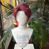 [Styled Wig]Valko Cosplay Wig Game Love And Deepspace Men Wine Red LayeredShort Hair Anime For Halloween Carnival Party Wig