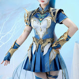 Haotian Hammer Game Cosplay Costume Soul Land Battle Outfit, Full Set Blue Dress Women's Anime & Game Clothing【XS-2XL】