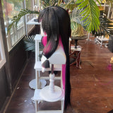 [Styled Wig]Columbina Hyposelenia Cosplay Wig Game Genshin Impact Woman Long 105CM Mixed Black Hair For Halloween Party Wig