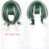 [Styled] Anime GACHI AKUTA Guita Hebby Fantasia Cosplay Wig Green White Mixed Short Hair Heat Resistant Synthetic Wigs Halloween