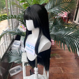 [Styled Wig]Wuthering Waves Chisa Cosplay Wig Hime Cut Long Straight Black Hair Chisa Outfit For Halloween Party Women Girls