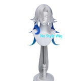 [Styled Wig]Neuvillette Cosplay Wig Game Genshin Impact Men White And Blue Long Hair For Party Role Play Halloween Party Wigs