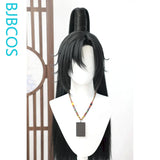 [Styled Wig]Mo Ran Cosplay Lace Front Wig Game Anime Man Long Black Straight High Bun Ancient Style Young Man Hair Halloween