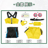 Canari Game Anime Game Z Cosplay A Costume Mask Yellow Top Coat Pant Yellow Blue Double Prop Woman Girls Cos Halloween Party