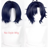 [Styled] ZZZ Asaba Harumasa Cosplay 30cm Short Black Blue Wig Heat Resistant Synthetic Hair Unisex Costumes Anime Cosplay Wigs