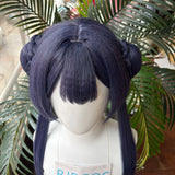 [Styled Wig]Ryuuge Kisaki Cosplay Wig Game Blue Archive Women Twin Tails Dark Purple Hair Heat Resistant Synthetic Halloween