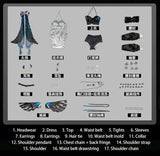 Velina Airgid Cosplay Costume Game Zenless Zone Zero ZZZ Women Black And White Dress Full Set Daily Leisure Outfit Prop Set S-XL