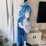 [Styled Wig]Anime Game Twisted Wonderland Idia shroud Cosplay Wig 110cm Long Gradient Blue Hair Men Women Halloween Party Rolepl