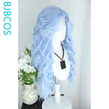 [Styled Wig]Ice Blue Big Curly Hair‌ Cosplay Lace Front Wig Anime Long Curly Hair Mermaid NPC Versatile Halloween Party Wig