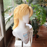 [Styled Wig]Aventurine Cosplay Wig Game Honkai Star Rail HSR Man 40CM Short Flax Gold HairAventurine Halloween Party Wig