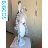 [Styled Wig]‌Judyy Hoppss Wig Movie Women Long Grey Twintails Braided Hair Rabbit Judyy Hoppss Cosplay Free Cap Wig