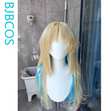 [Styled Wig]Fleurdelys Cosplay Wig Game Wuthering Waves Women Light Yellow Mixed Blue 90CM Halloween Theme Party Cosplay Wig
