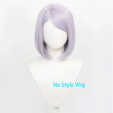 [Styled Wig]Imoko Sato Cosplay Wig Anime Chainsmoker Cat Women Short Light Purple Hair Ears Halloween Party Carnival Role Play