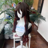 [Styled Wig]Honkai Star Rail Nihility Fugue SP Tingyun Cosplay Wig Long Brown Hair Halloween Carnival Party