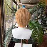 [Styled Wig]Leon Kennedy Cosplay Wig Anime Game Women Men Ash Brown Short Hair Anime Halloween Party Synthetic Cosplay Wig