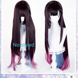 [Styled] Helektra Cosplay Wig Hysilens 96cm Black Purple Blue Mixed Wig Cosplay Heat Resistant Synthetic Wig for Halloween Costu