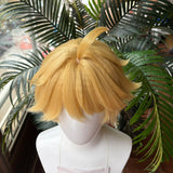 [Styled Wig]Aether Cosplay Wig Genshin Impact Man Long 80CM Linen Gold With Braid Hair For Anime Cosplay Halloween Party Wigs