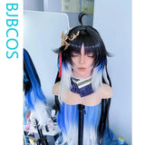 [Styled Wig]‌‌Yangyang Xuanling‌ Cosplay Wig Game Wuthering Waves Long 95CM Black Mixed White Blue Hair Anime Game Role Play Wig