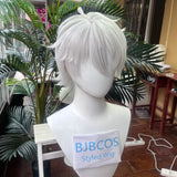 [Styled Wig]Nagi Seishiro Cosplay Wigs BLUE LOCK Silver White 30CM Short Man Warping Heat For Anime Cosplayers Synthetic Hair