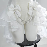 Anime Bunny Girl Cosplay Costume White Size【S-L】 Lace Ruffled Lingerie With Headband And Corset Lingerie Costumes Clothing