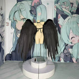Versatile Black Wings Cosplay Costume Women Pearl Cotton Wings Prop Cosplay Halloween Christmas Decoration Party Angel Wings
