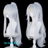 [Styled Wig]Zibai Cosplay Wig Game Genshin Impact For Women Silver 85CM Length Hair Halloween Christmas Role Playing Party