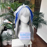 [Styled Wig]Wuthering Waves Galbrena Cosplay Wig WomenBlue Shoulder-length Hair Heat Resistant Fiber Hair Carnival Halloween