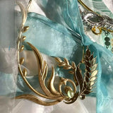 Ashes of the Kingdom‌ Chen Dengshu Wang cosplay costume with antique style embroidery and blue-green printing